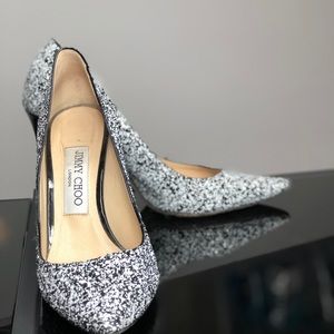 Women’s black and white Jimmy Choo heels